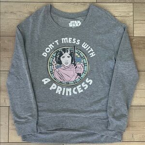 Star Wars Princess Leia Grey Sweatshirt Don't Mess with a Princess Large